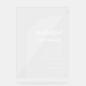 Chique Elegante boog Unplugged ceremonie Frosted Acryl Bord (Voorkant)