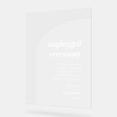 Chique Elegante boog Unplugged ceremonie Frosted Acryl Bord (Hoek)