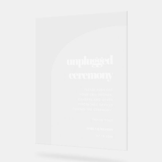 Chique Elegante boog Unplugged ceremonie Frosted Acryl Bord (Hoek)