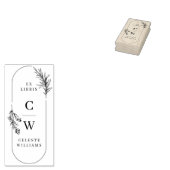 Chique Elegante Botanische Ex Libris Beginletter N Rubberstempel (Gestempeld)