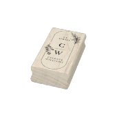 Chique Elegante Botanische Ex Libris Beginletter N Rubberstempel (Stempel)