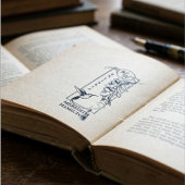 Chique Elegante Botanische Ex Libris Kolibrie  Rubberstempel