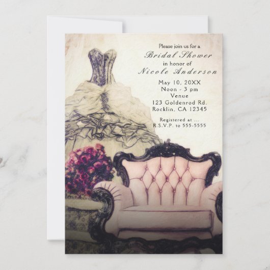  chique elegante bruids doucheuitnodigingen kaart (Voorkant)