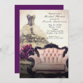chique elegante bruids doucheuitnodigingen kaart (Voorkant / Achterkant)