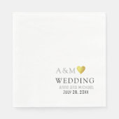 Chique elegante bruiloft liefde hart servetten (Voorkant)