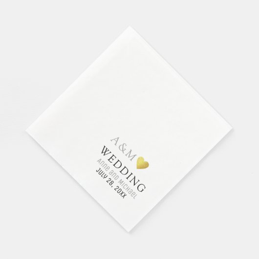 Chique elegante bruiloft liefde hart servetten (Hoek)