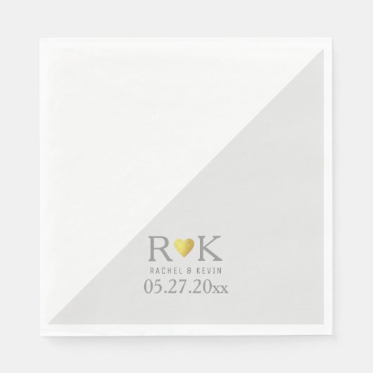 chique elegante bruiloft monogram servet (Voorkant)