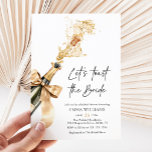 Chique elegante champagne laten we toasten Vrijgez Kaart<br><div class="desc">Verhoog uw vrijgezellenfeest met onze prachtige chique elegante champagne Let's Toast Bridal Shower Invitation. Deze uitnodiging belichaamt verfijning en charme, en nodigt gasten uit om mee te doen aan het vieren van de reis van de aanstaande bruid naar bruiloftsgeluk. Met zijn strakke ontwerp met champagneglazen en de grillige "Let's Toast"...</div>