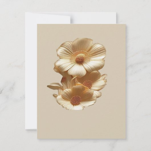 Chique, elegante crèmes & lederen bloem textuur lo aankondiging (Achterkant)