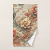 Chique, elegante crèmes & lederen bloem textuur lo bad handdoek (Handdoek)