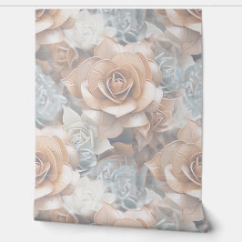 Chique, elegante crèmes & lederen bloem textuur lo behang