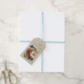Chique, elegante crèmes & lederen bloem textuur lo cadeaulabel (Met Touw)