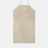 Chique, elegante crèmes & lederen bloem textuur lo cadeaulabel (Achterkant)