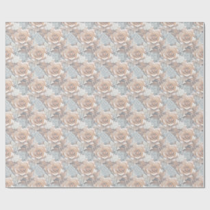 Chique, elegante crèmes & lederen bloem textuur lo cadeaupapier