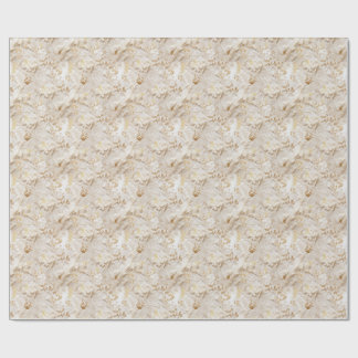 Chique, elegante crèmes & lederen bloem textuur lo cadeaupapier