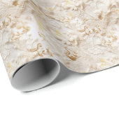 Chique, elegante crèmes & lederen bloem textuur lo cadeaupapier (Rol Hoek)