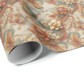 Chique, elegante crèmes & lederen bloem textuur lo cadeaupapier (Rol Hoek)