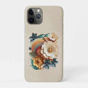 Chique, elegante crèmes & lederen bloem textuur lo Case-Mate iPhone case