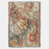 Chique, elegante crèmes & lederen bloem textuur lo deken (Voorkant Verticaal)