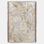 Chique, elegante crèmes & lederen bloem textuur lo deken (Voorkant Verticaal)