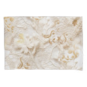 Chique, elegante crèmes & lederen bloem textuur lo kussensloop (Voorkant)