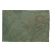 Chique, elegante crèmes & lederen bloem textuur lo kussensloop (Achterkant)