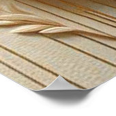 Chique, elegante crèmes & lederen bloem textuur lo poster (Hoek)