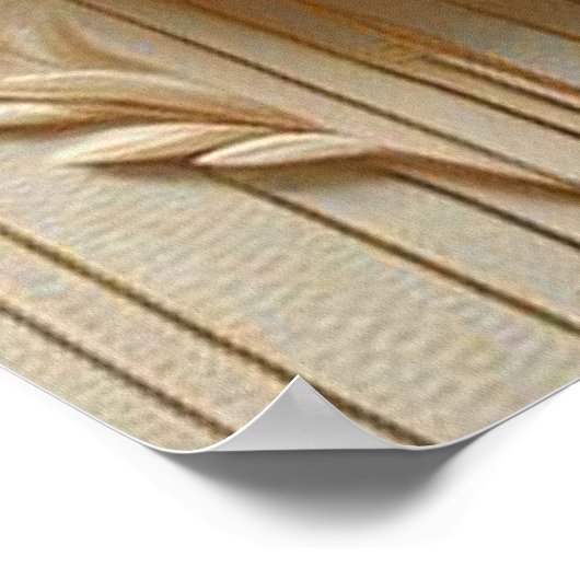 Chique, elegante crèmes & lederen bloem textuur lo poster (Hoek)