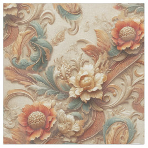 Chique, elegante crèmes & lederen bloem textuur lo stof