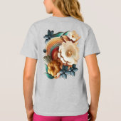 Chique, elegante crèmes & lederen bloem textuur lo t-shirt (Achterkant)