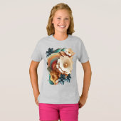 Chique, elegante crèmes & lederen bloem textuur lo t-shirt (Voorkant volledig)