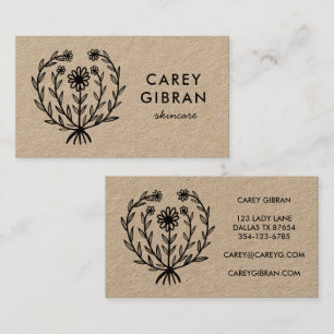 Chique Elegante Daisy Line Drawing CUSTOM Logo Kra Visitekaartje