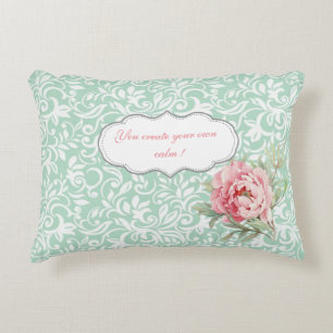 Chique Elegante Damast, Rozen, Motiverend Bericht Decoratief Kussen