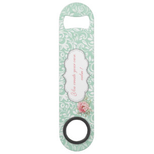 Chique Elegante Damast, Rozen, Motiverend Bericht Speed Flessenopener