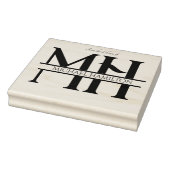 Chique Elegante Eenvoudige Moderne Monogram Initia Rubberstempel (Stempel)