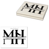 Chique Elegante Eenvoudige Moderne Monogram Initia Rubberstempel (Gestempeld)