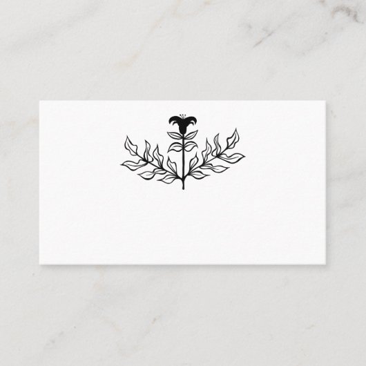 Chique Elegante Eenvoudige Zwart & Wit Lelie Line  Plaatskaartje (Voorkant)