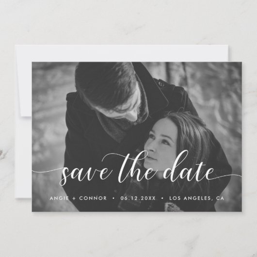 Chique Elegante Fotokaart Save The Date (Voorkant)