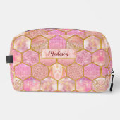 Chique elegante girly faux Glitter roos goud Toilettasje (Voorkant)