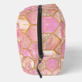 Chique elegante girly faux Glitter roos goud Toilettasje (Rechts)