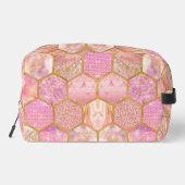 Chique elegante girly faux Glitter roos goud Toilettasje (Achterkant)