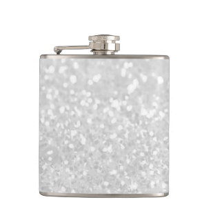 Chique elegante glamour Witte Nep Glitters Heupfles