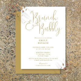 Chique Elegante Gouden Bruiloft Brunch En Moussere Kaart