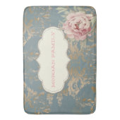 Chique Elegante Gouden Damastrozen Badmat (Voorkant Verticaal)