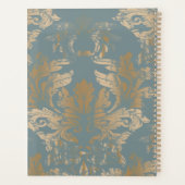 Chique Elegante Gouden Damastrozen Planner (Achterkant)