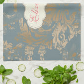 Chique Elegante Gouden Damastrozen Theedoek (Gevouwen)