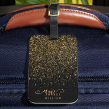 Chique Elegante Gouden Glitter Glam Monogram