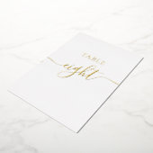 Chique elegante Gouden huwelijkskaart tafelnummer (Gedraaid)