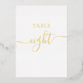 Chique elegante Gouden kaart tafelnummer bruiloft (Voorkant)
