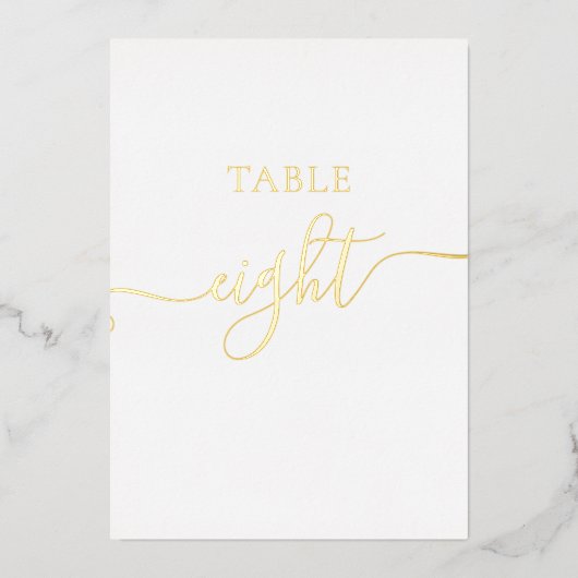 Chique elegante Gouden kaart tafelnummer bruiloft (Voorkant)
